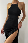 Desired Halter-neck Midi Dress - Black