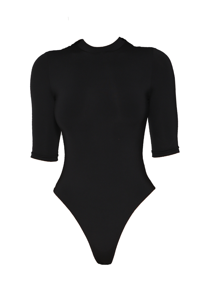 Belinda Half Sleeve Bodysuit - Black