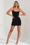 Cassandra Scoop Neck Mini Dress - Black