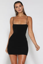 Jennifer Knit Mini Dress - Black - suneiika