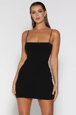 Jennifer Knit Mini Dress - Black - suneiika