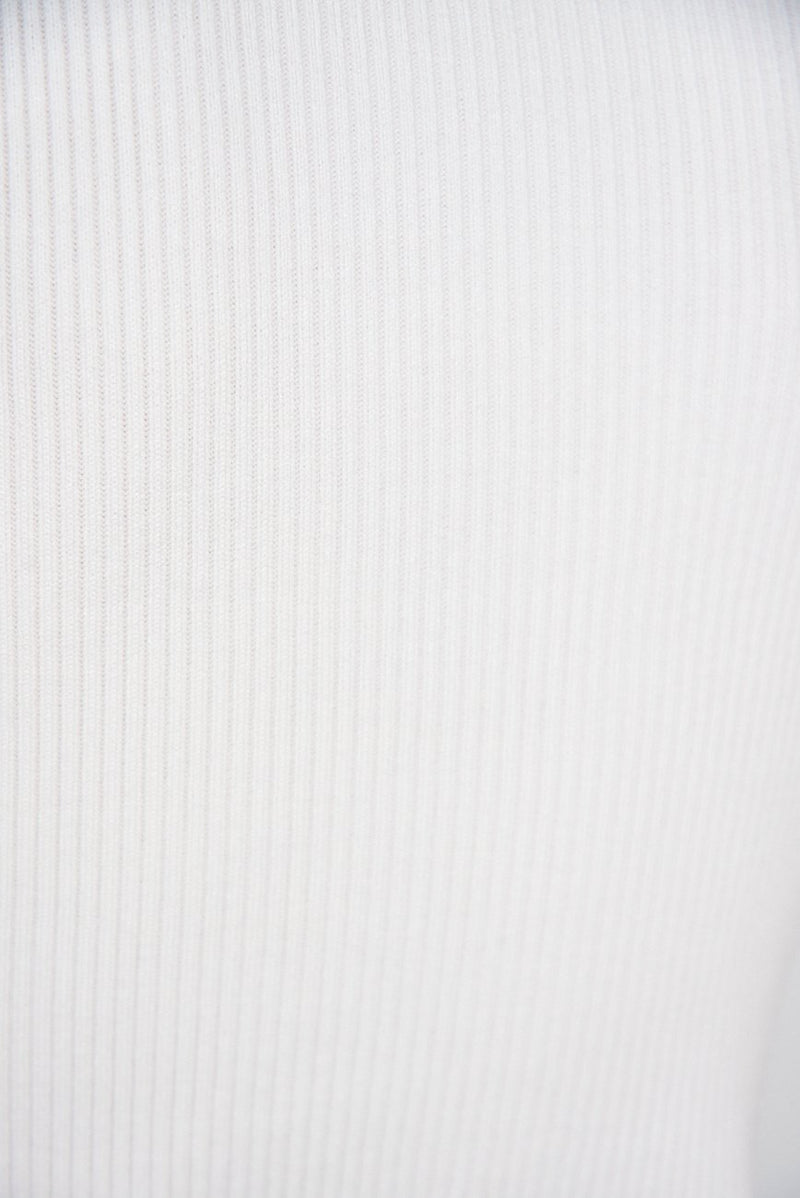 Katie Long Sleeve Ribbed Crop Top - White